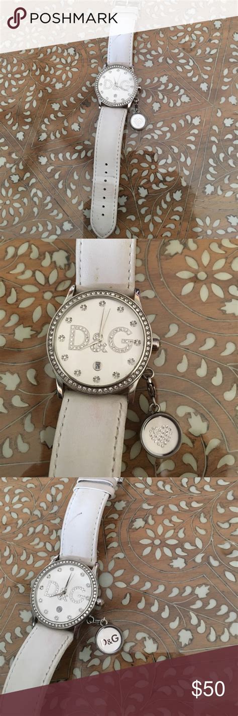 dolce gabbana watch white leather band